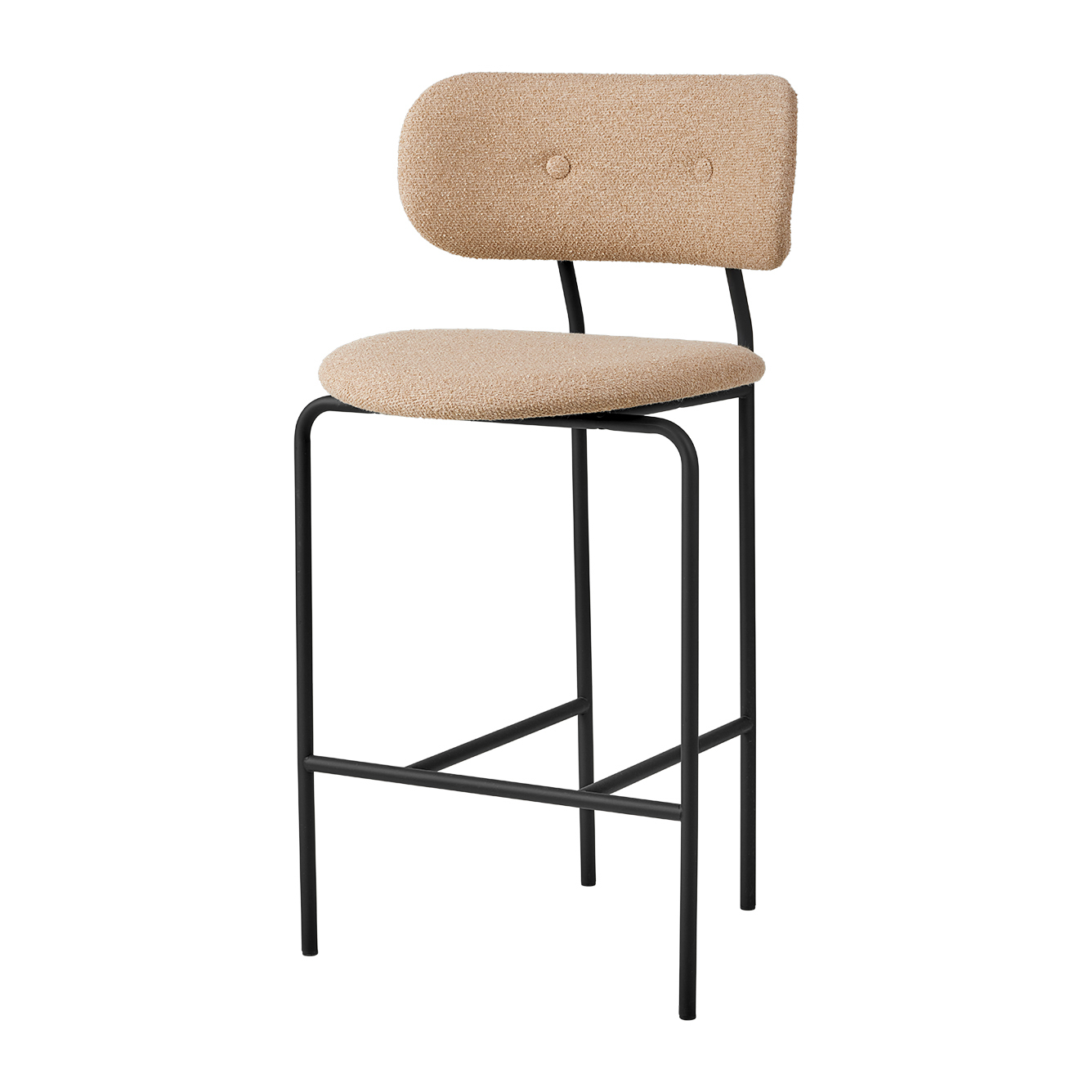 Silla Coco counter chair fully upholstered Around bouclé 004-black