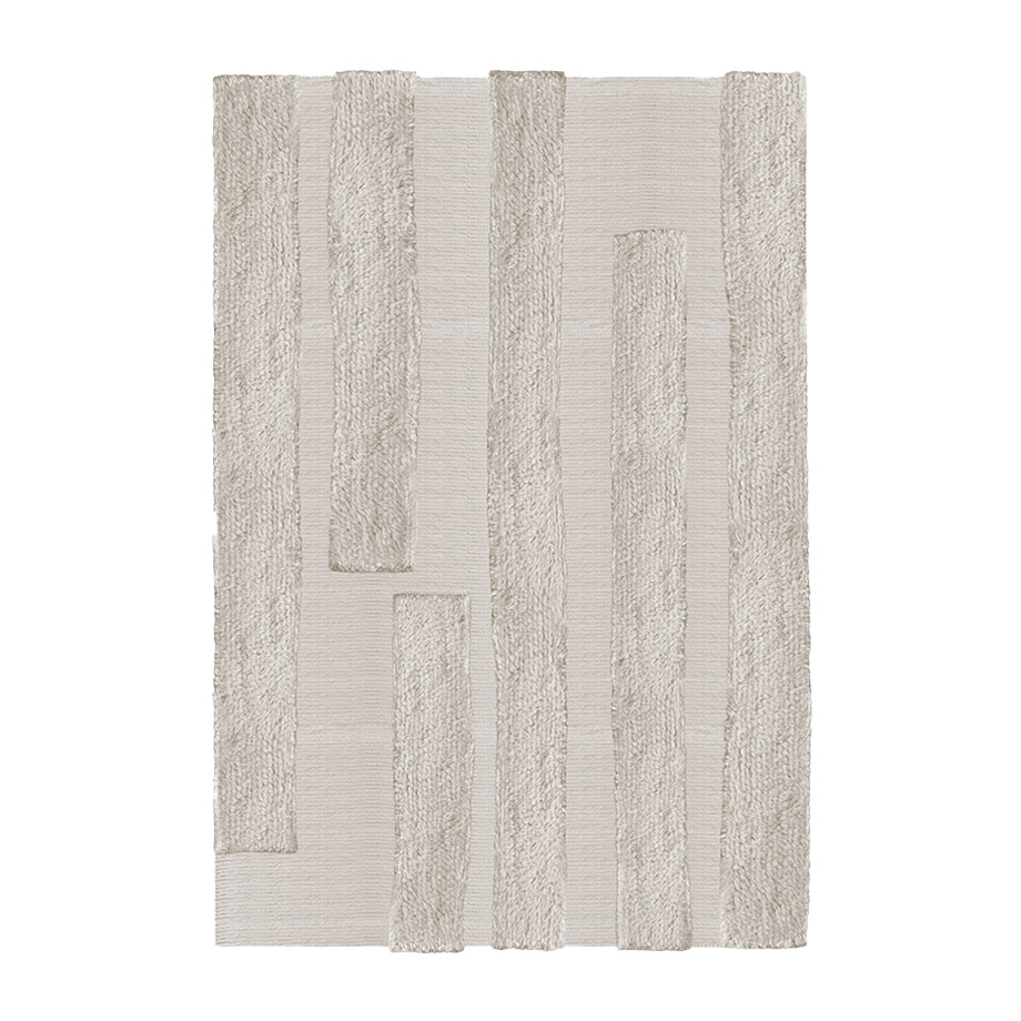 Alfombra de lana Punja Bricks Sand Melange, 180x270 cm