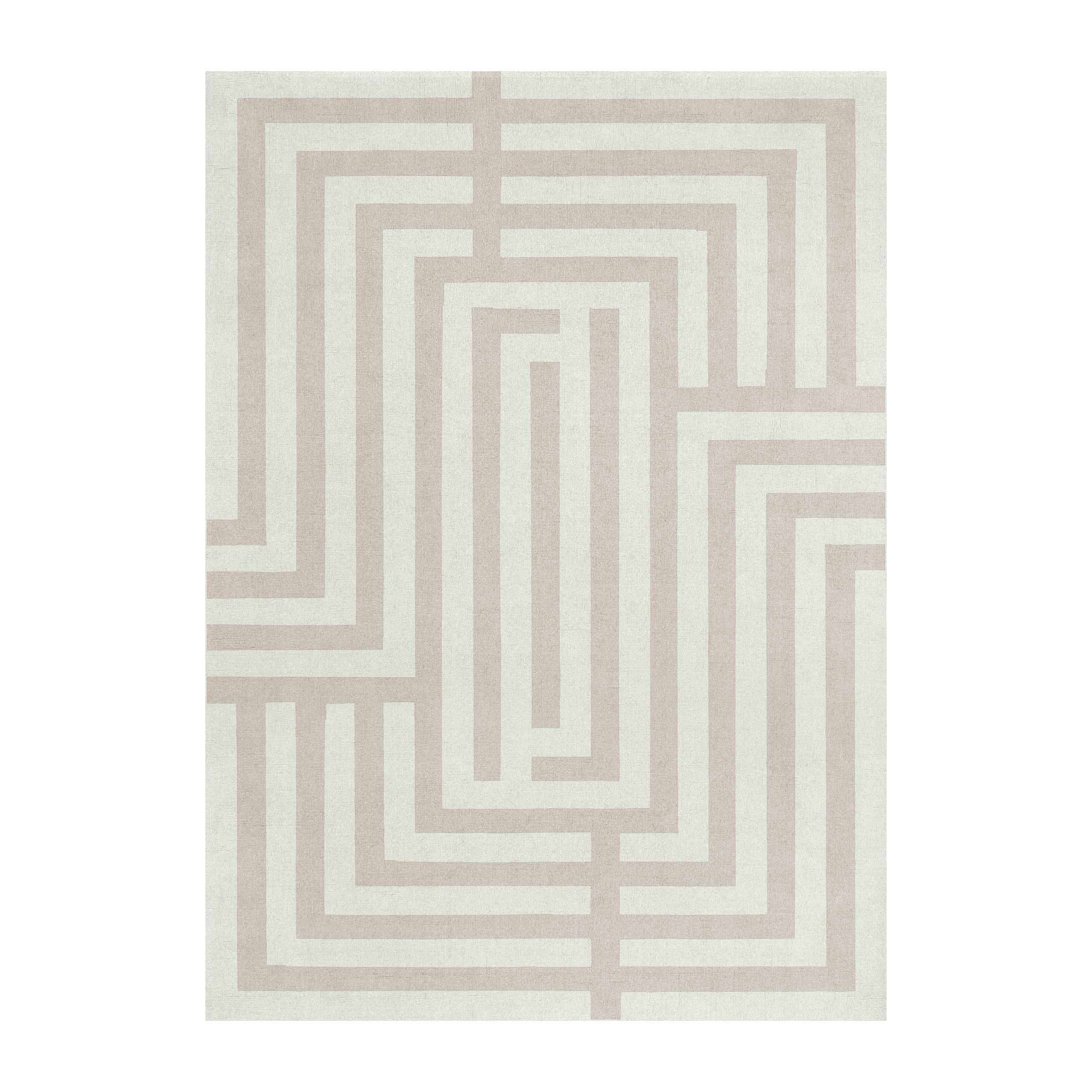 Alfombra 60S Geo Letters Oatmeal, 180x270 cm