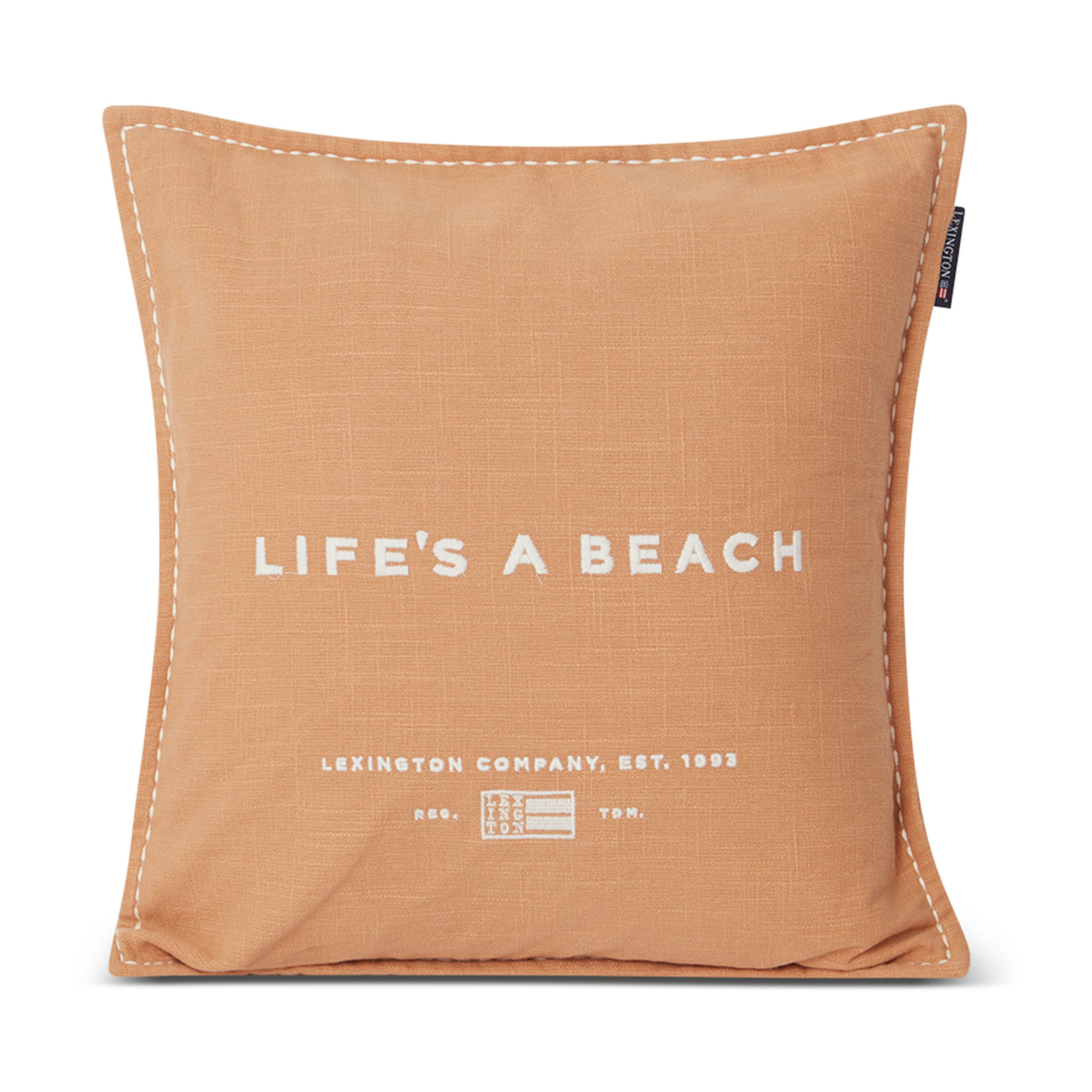 Funda de cojín Life's A Beach Embroidered 50x50 cm Beige-blanco