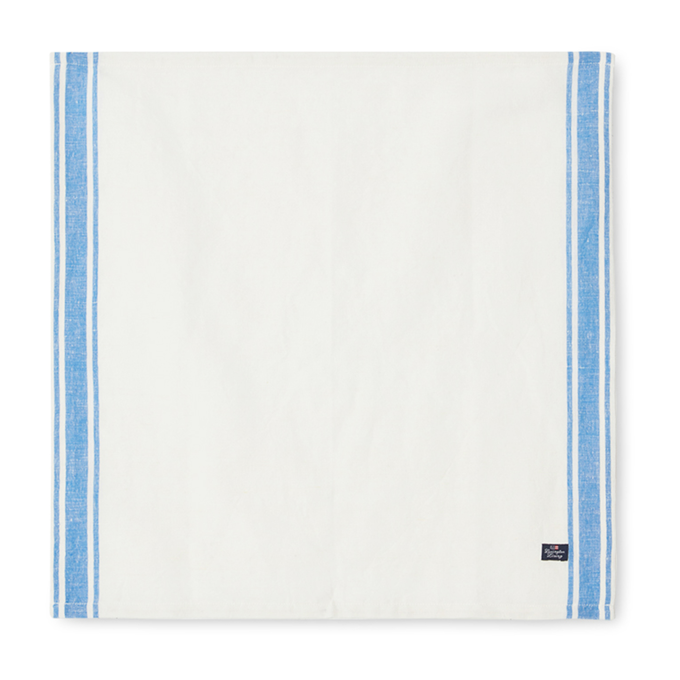 Servilleta de tela Linen Cotton Side Stripes 50x50 cm Azul-blanco
