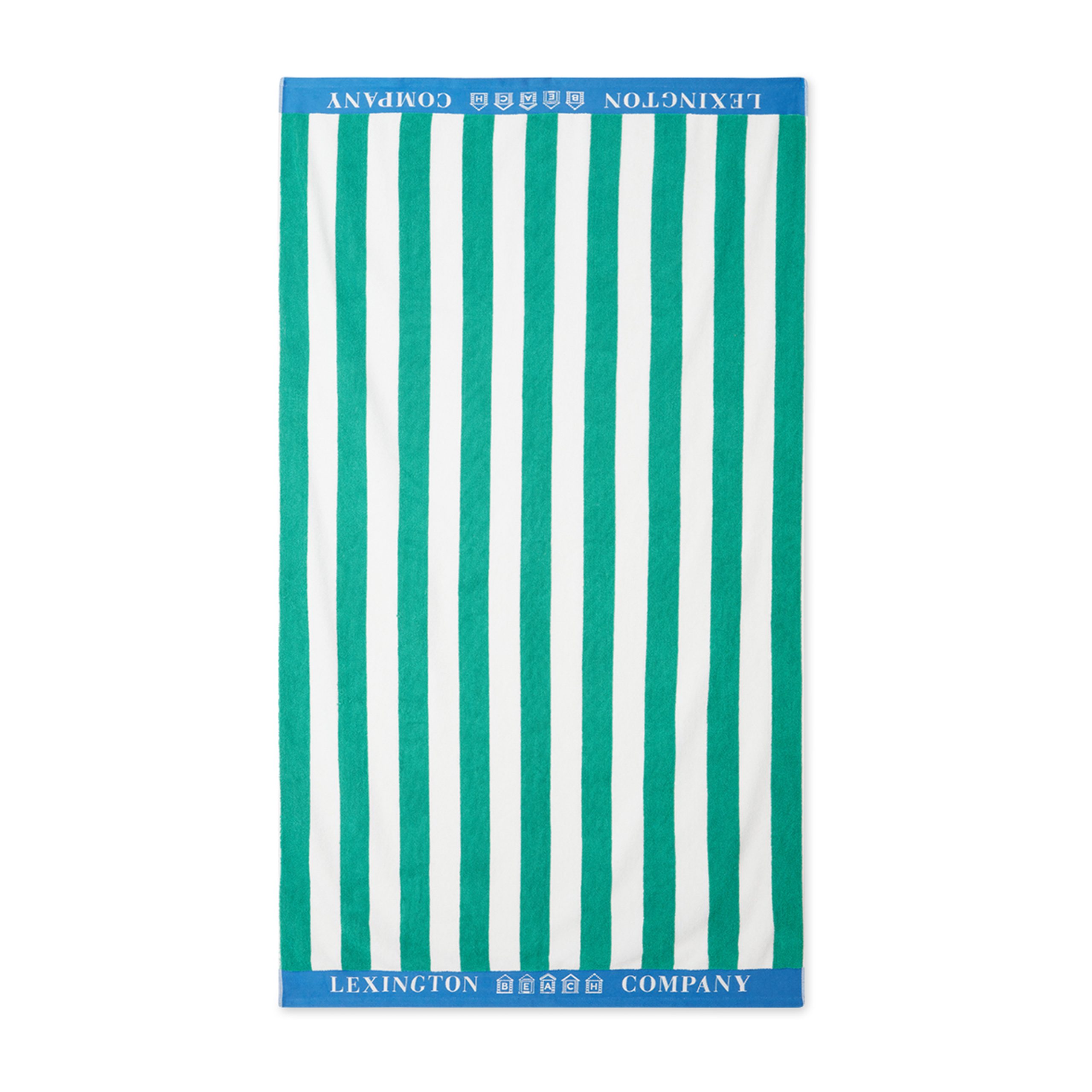 Toalla de playa Striped Cotton Terry 100x180 cm Verde-azul-blanco