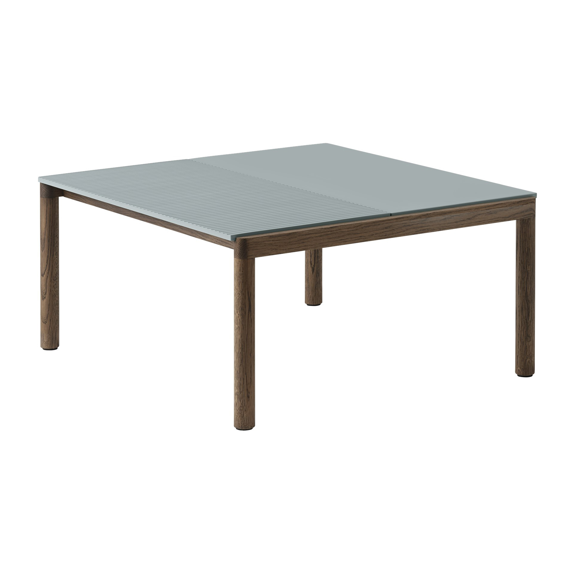Mesa de centro Couple 1 Plain-1 Wavy 80x84x40 cm Pale blue-dark oiled oak