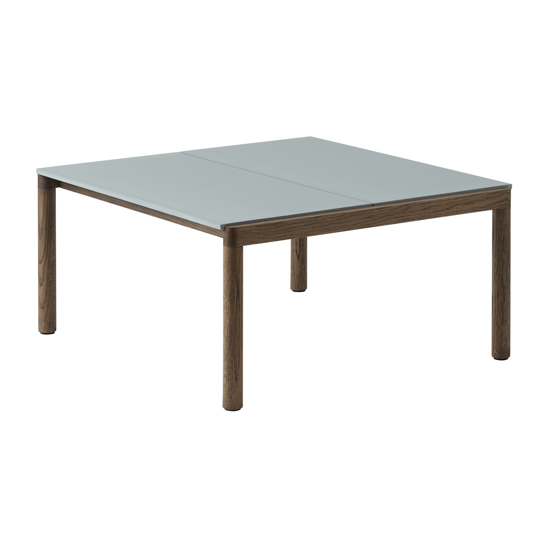 Mesa de centro Couple 2 Plain 80x84x40 cm Pale blue-dark oiled oak