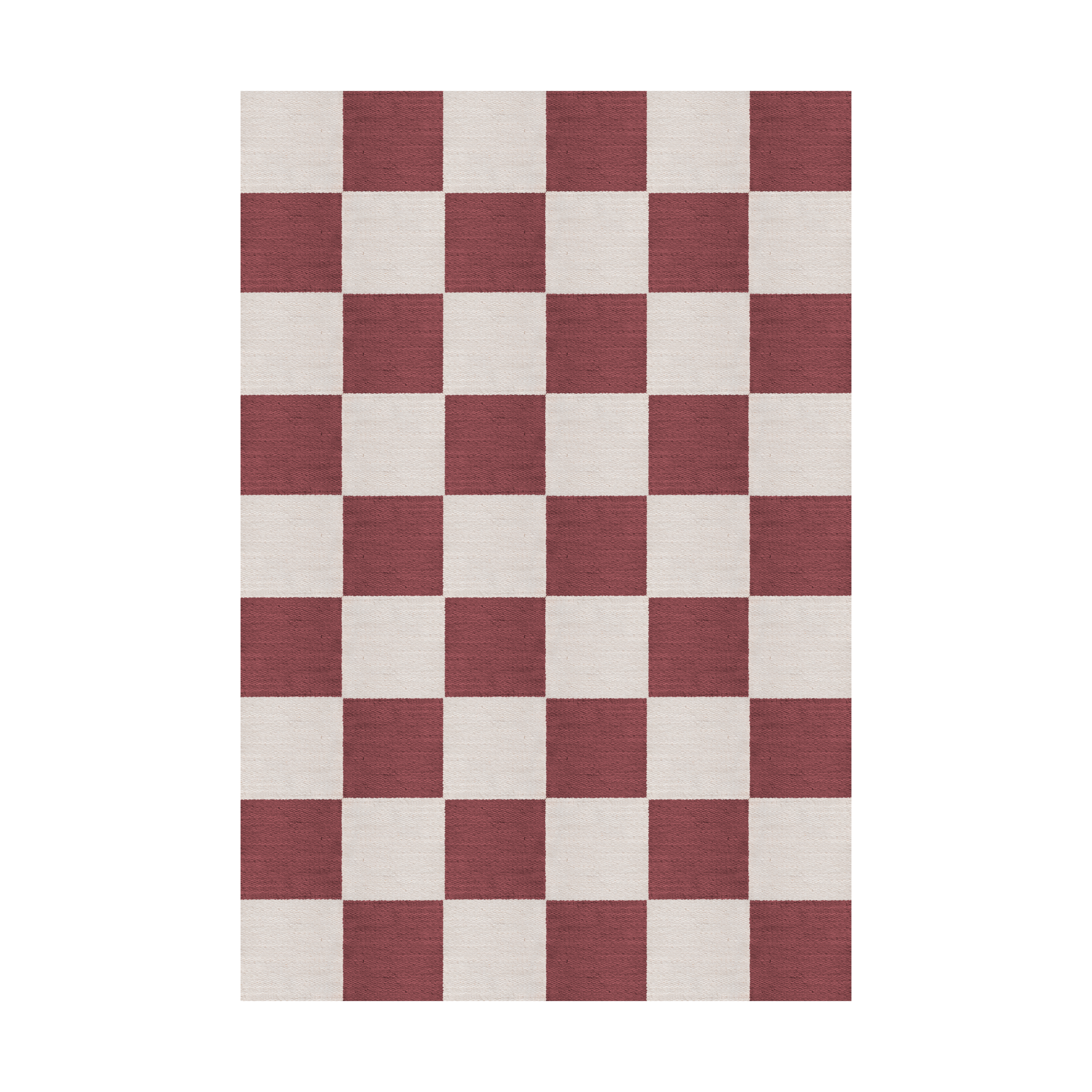 Alfombra de lana Chess Burgundy, 200x300 cm