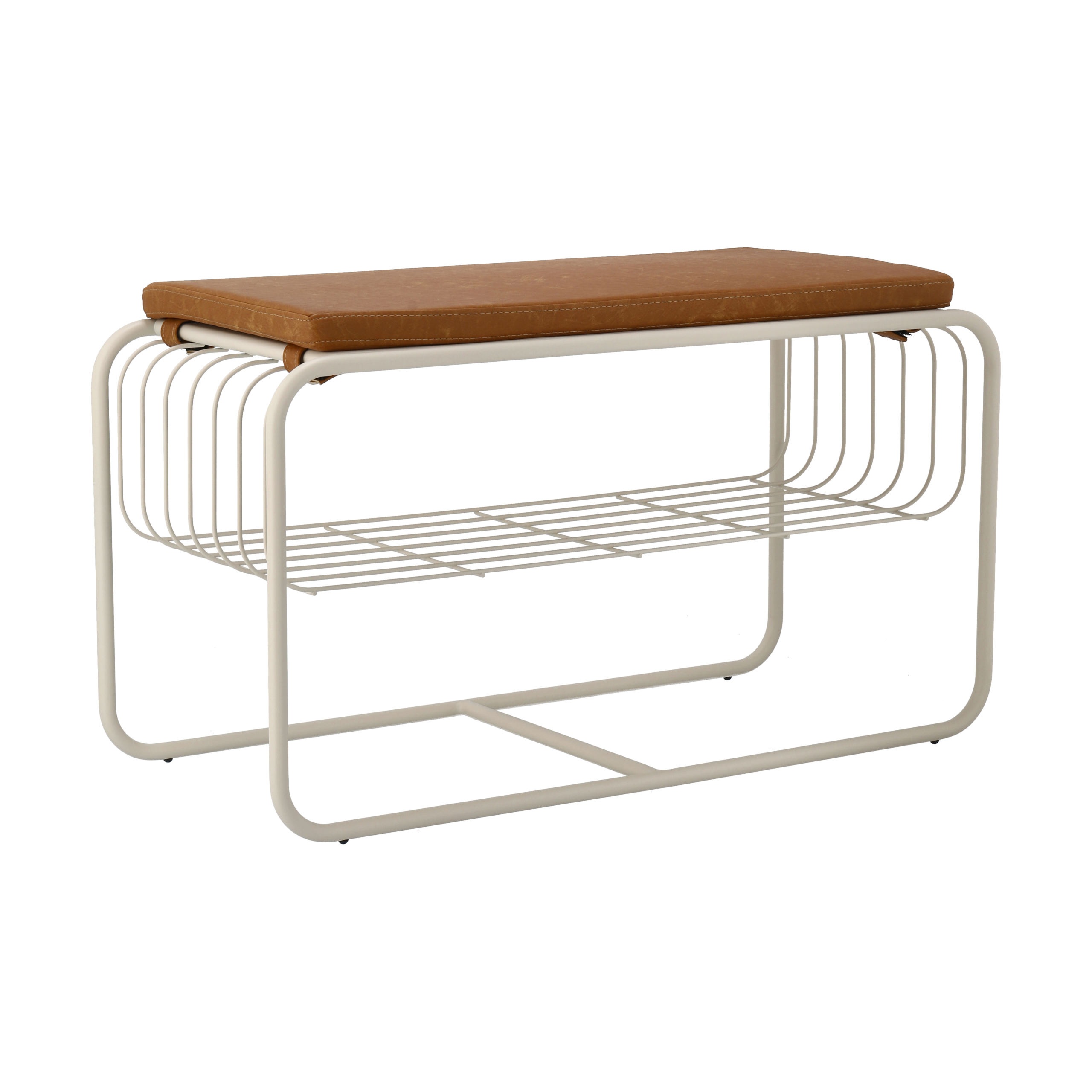 Banco/estante zapatero Nod 80x36x42 cm Beige