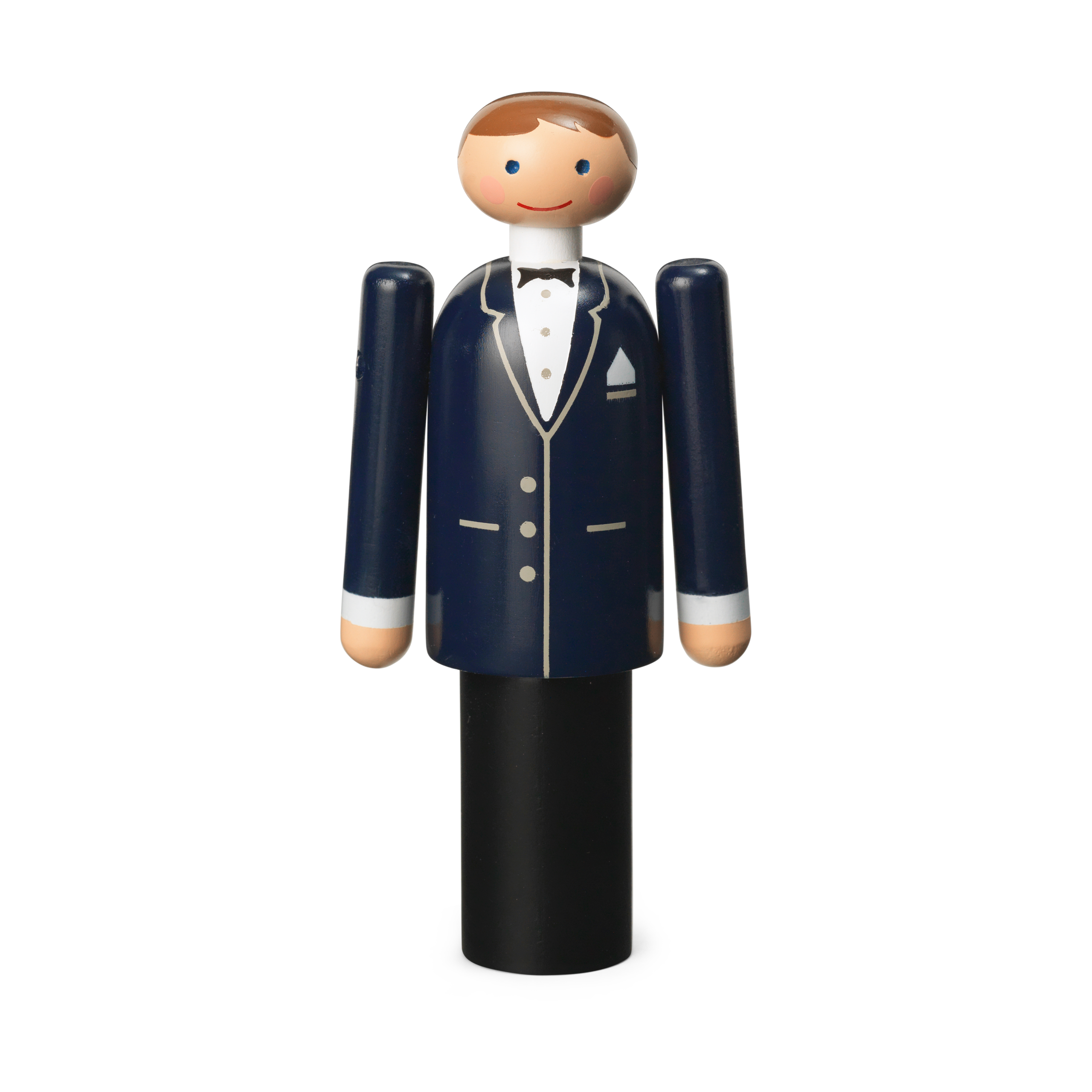 Kay Bojesen novio Azul-negro-blanco, 12 cm