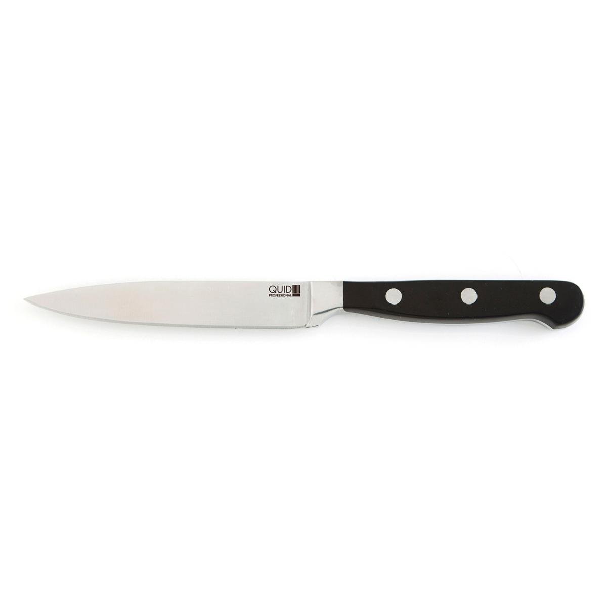 Quid Professional Inox Chef Black Cuchillo Verdulero Acero Inoxidable Negro con Mango Ergonómico Soft Touch 12 cm