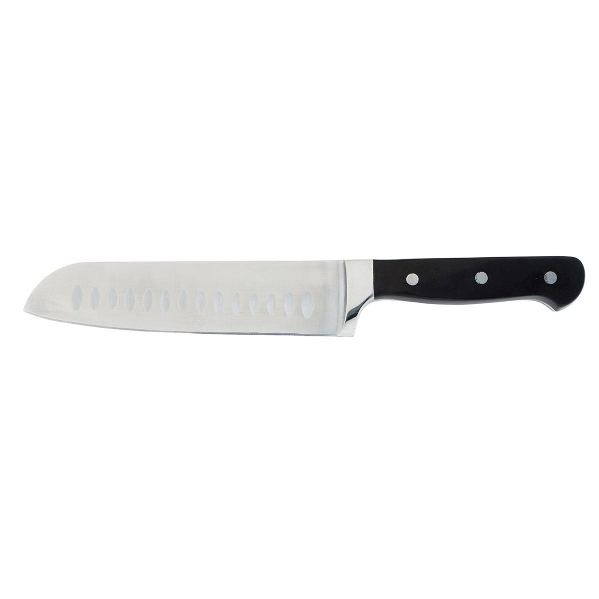 Quid Professional Inox Chef Black Cuchillo Santoku Acero Inoxidable Negro 18 cm, Mango Ergonómico y Apto Lavavajillas