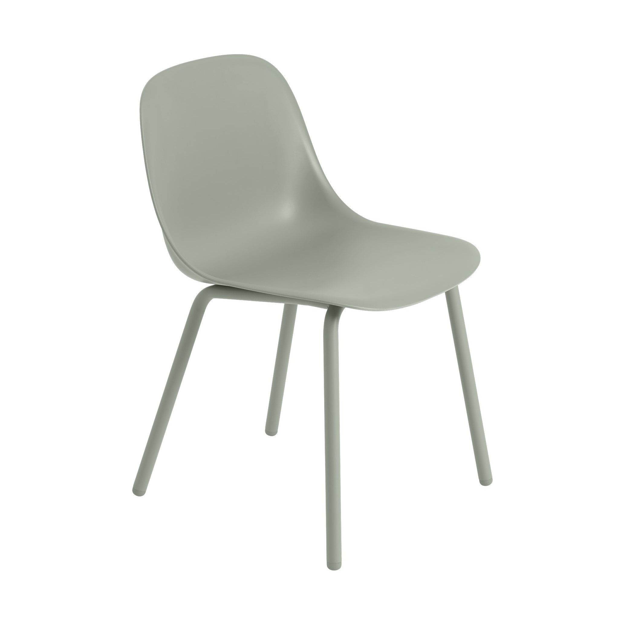 Silla Fiber Outdoor side chair con patas de acero Dusty green
