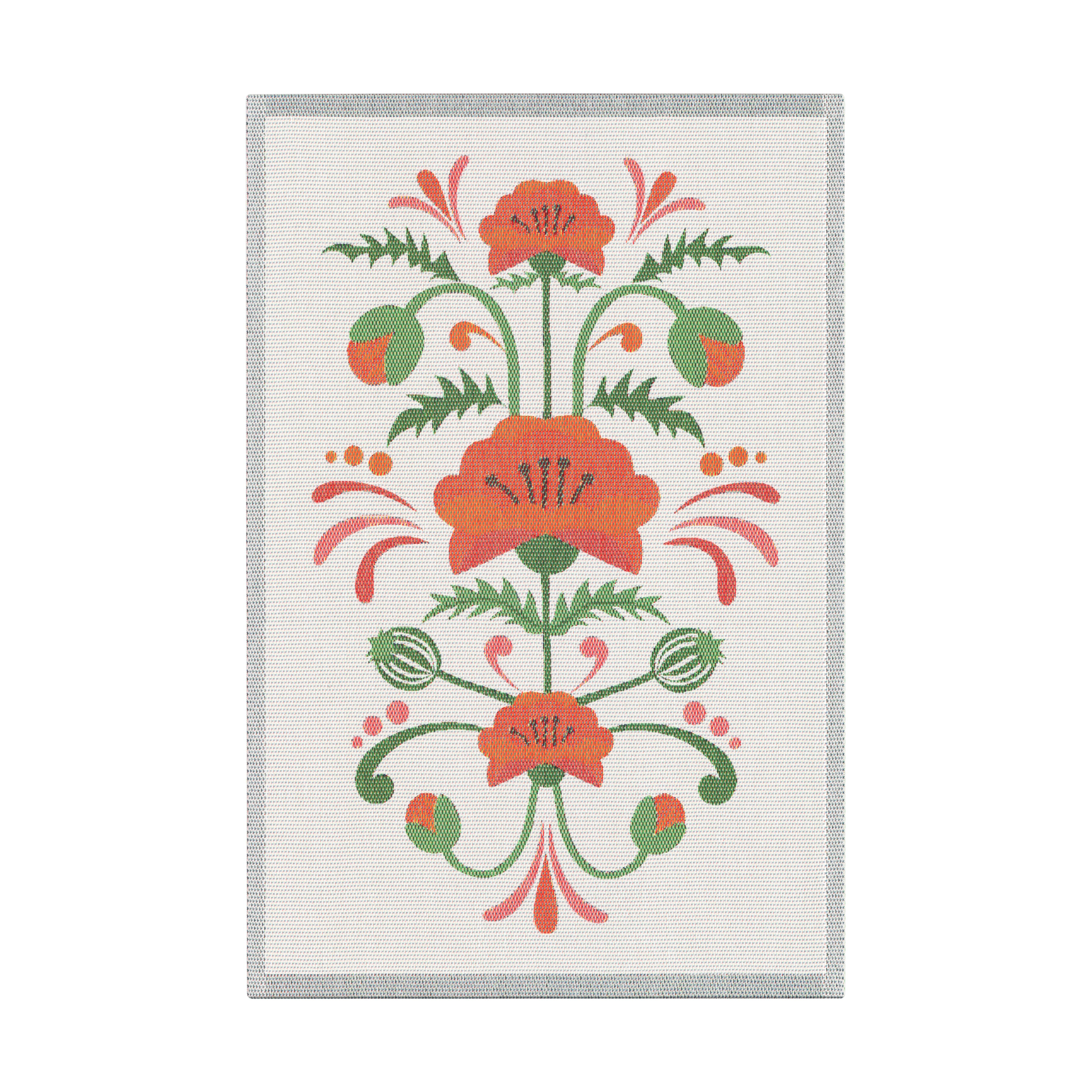 Paño de cocina Lindas vallmo 40x60 cm Naranja-gris