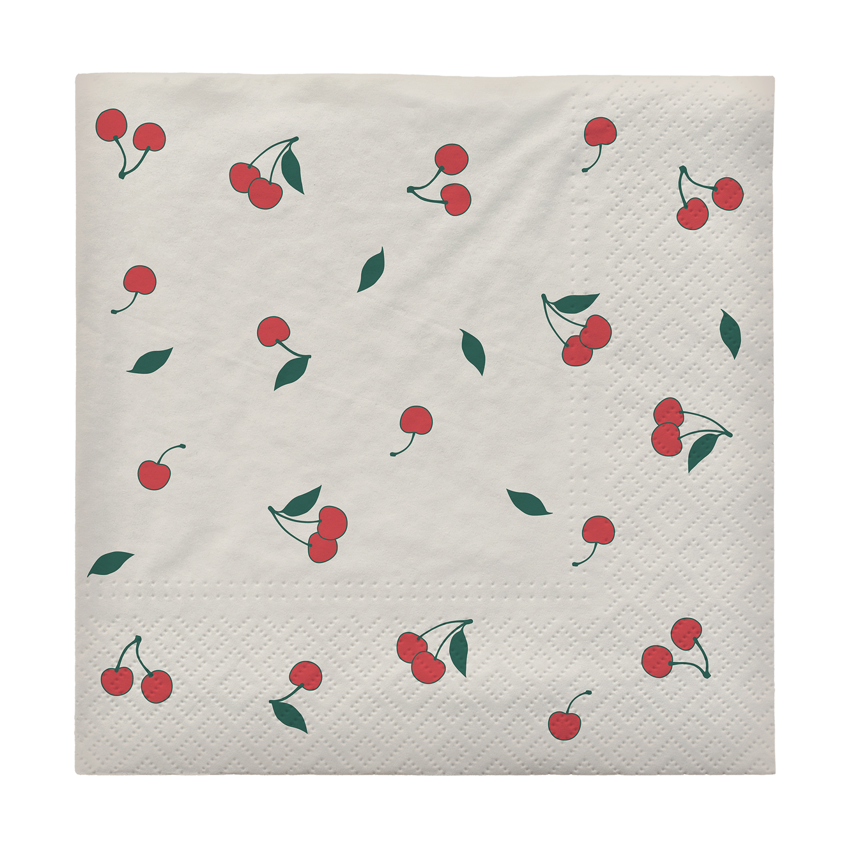 20 Servilletas Cherry 33x33 cm Off white-red