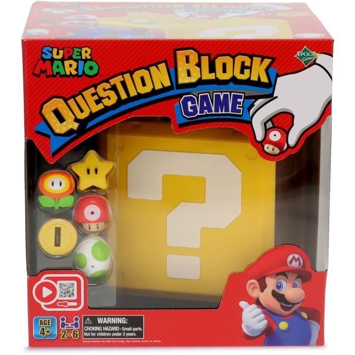 Epoch 7556 Juego de Mesa Question Block Super Mario Bros, 3 Juegos en 1 (incluye Bingo), Edad +4 años