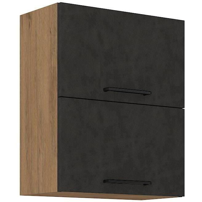 ROCK ROCK60GU Mueble Alto con 1 Puerta de Melamina, Diseño Roble Lancelot y Gris Matera - L60 x H72 cm