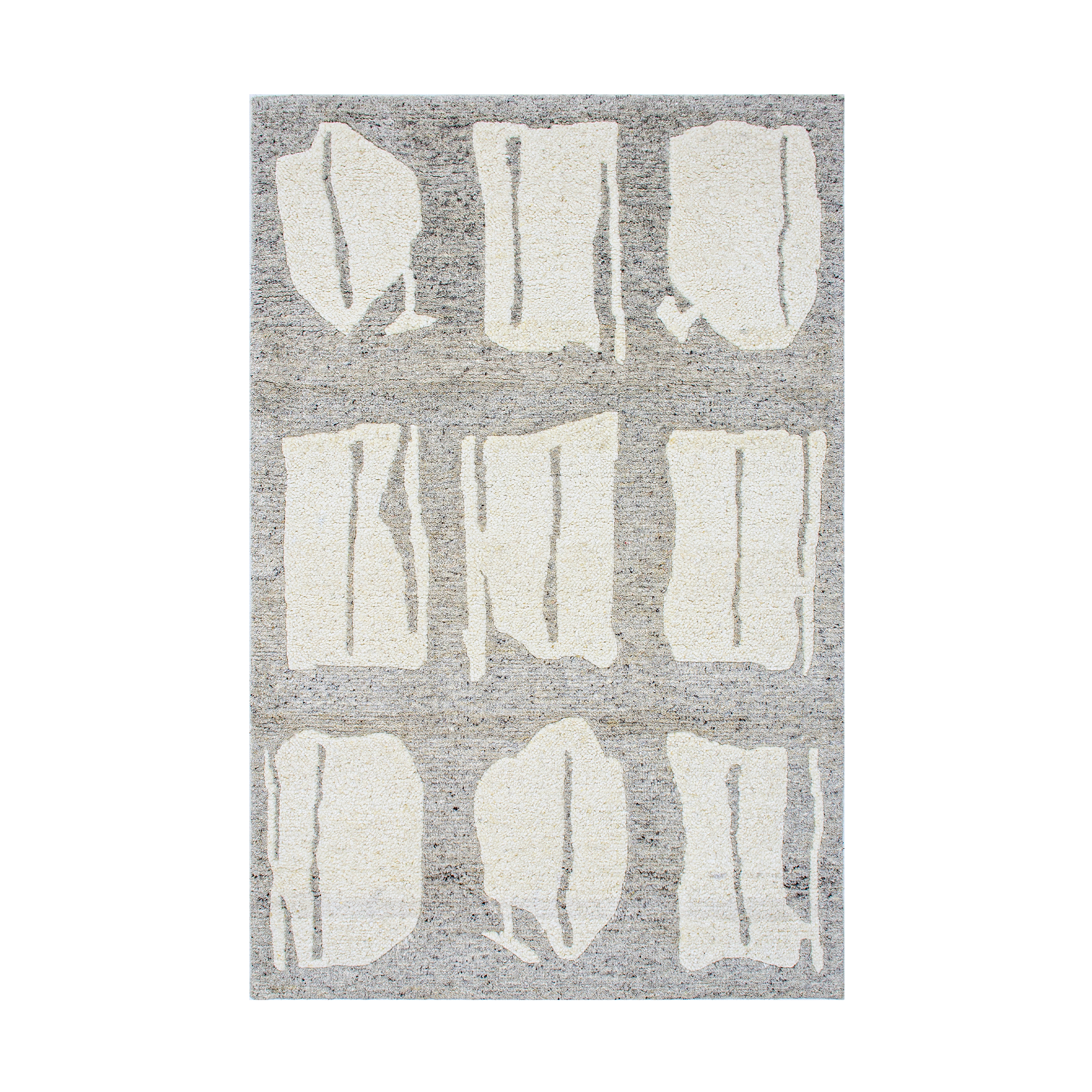 Alfombra de lana Millinge Ivory-grey, 170x240 cm