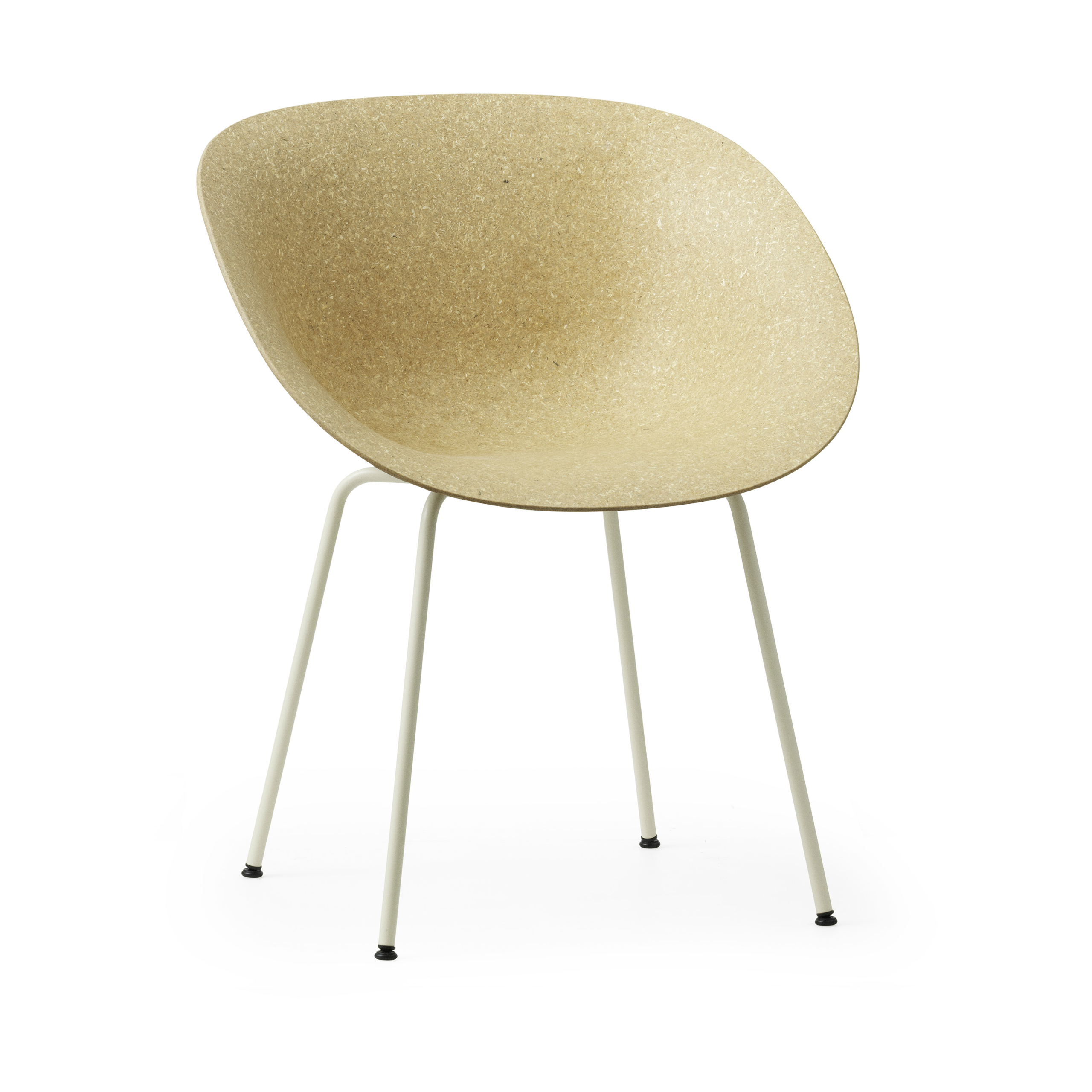 Silla con reposabrazos Mat Armchair Hemp-cream steel