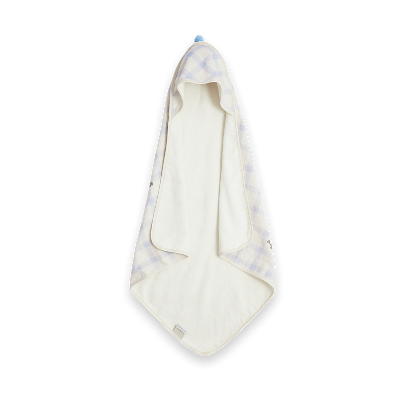 Toalla con capucha Gingham Sorrel Blue Terry 80x80 cm