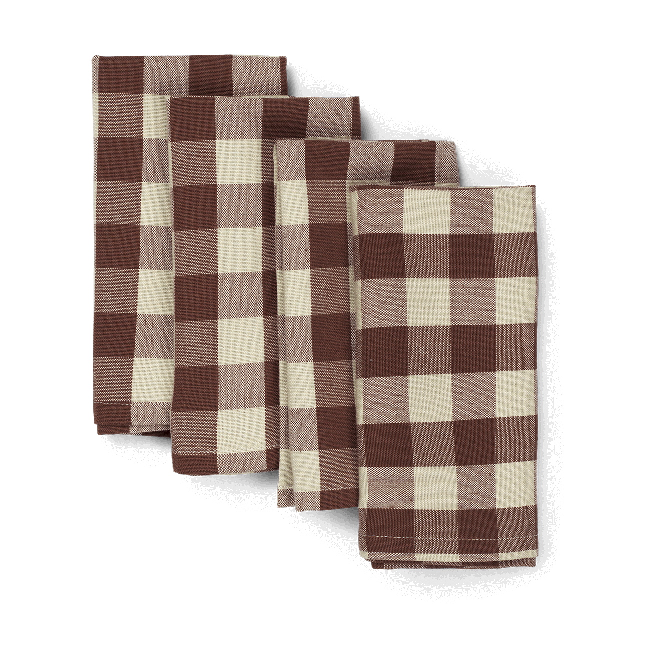 4 Servilletas de algodón Bothy Check bomullsservett 40x40 cm Cinnamon-grey green