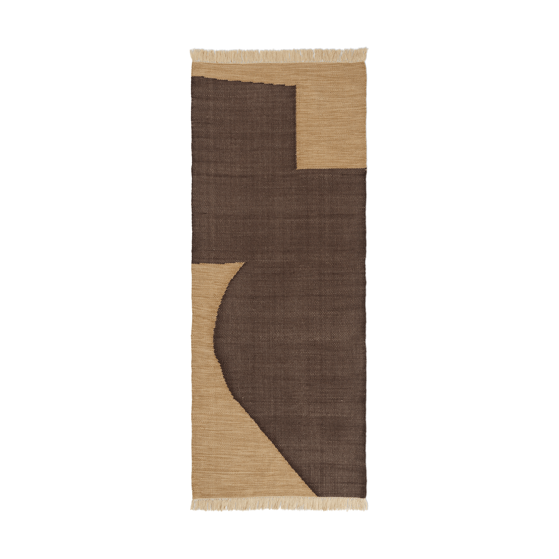 Alfombra de recibidor Forene Tan-Chocolate, 80x200 cm