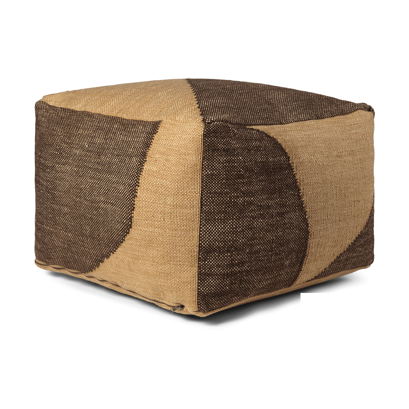 Asiento puf Forene square pouf 60x60x40 cm Tan-Chocolate