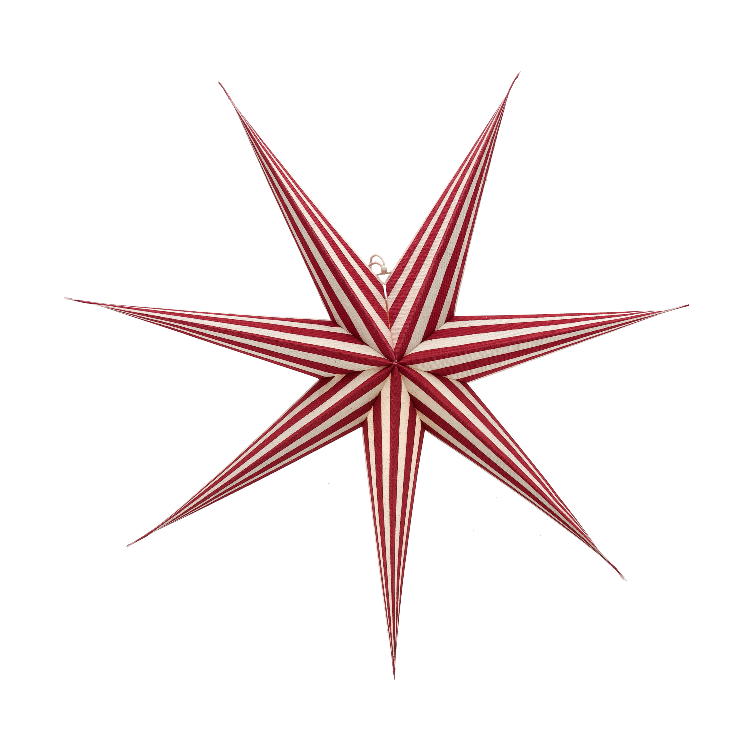 Estrella de Adviento Bare blanco-rayas rojas 80 cm