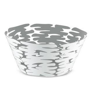 Alessi BM10/21 W Barket Cesto Redondo Acero y Resina Blanco 21cm