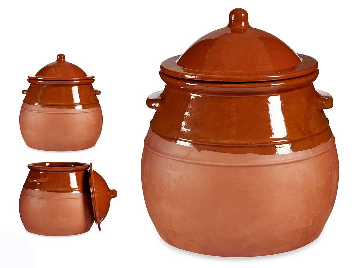 La Dehesa Puchero 8 L de Barro Refractario, 27x30x27 cm, Color Miel (2 Unidades)