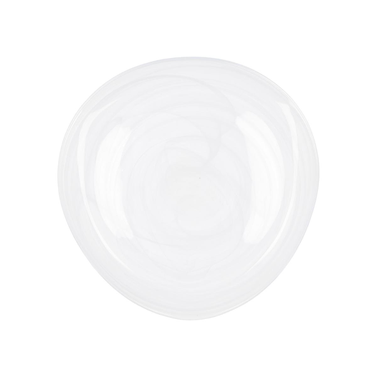 Quid Plato de Presentación para Mesa Boreal Vidrio 30 cm Blanco con Brillo, Ligero, Resistente y 100% Higiénico