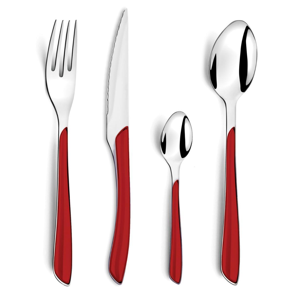 Amefa Set 24 Cubiertos de Mesa Éclat Acero Inoxidable Bicolor Brillo 25 cm-2 mm, Apto Lavavajillas