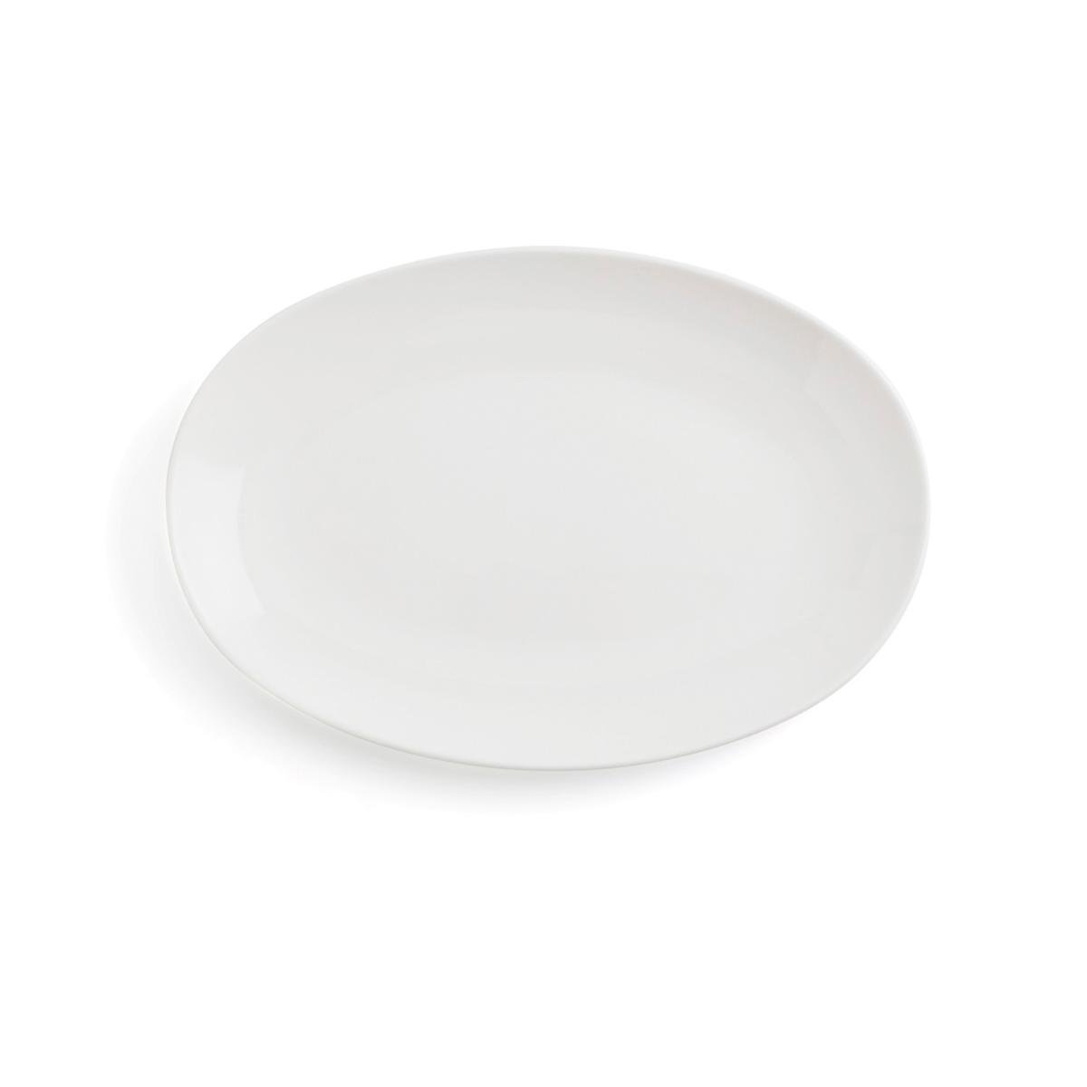 Ariane Fuente Oval Vital Coupe de Porcelana Reforzada Profesional 26 cm, Blanca, apilable, apta lavavajillas, microondas y horno 170ºC.