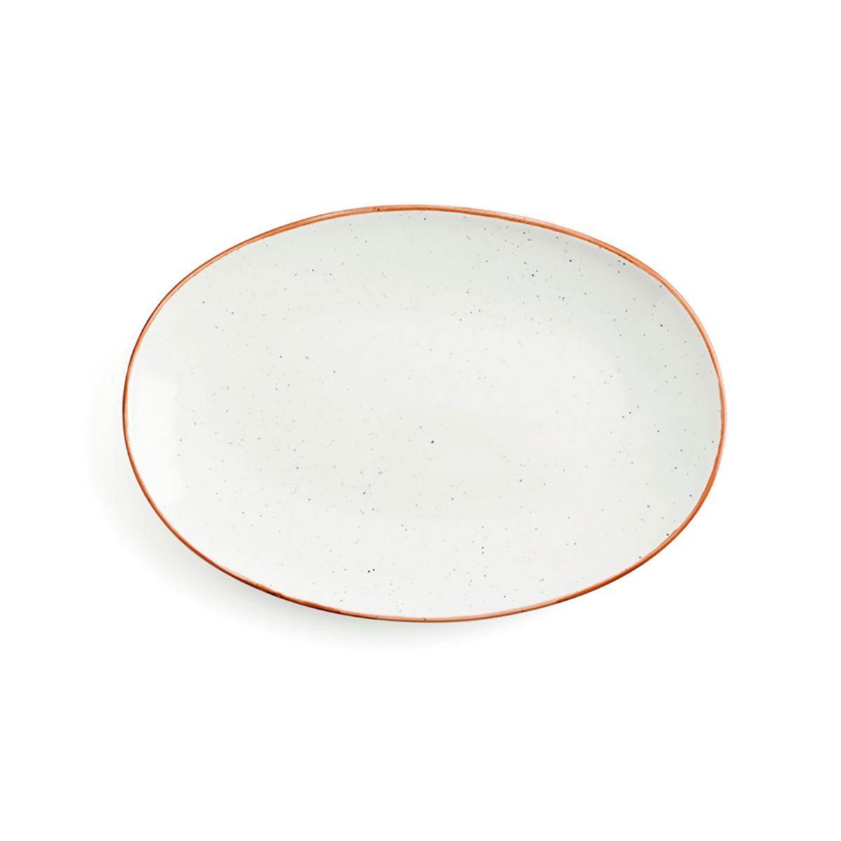 Ariane Fuente Oval Terra 32 cm Porcelana Beige Profesional Reforzada Apilable - Apto Lavavajillas, Horno y Microondas