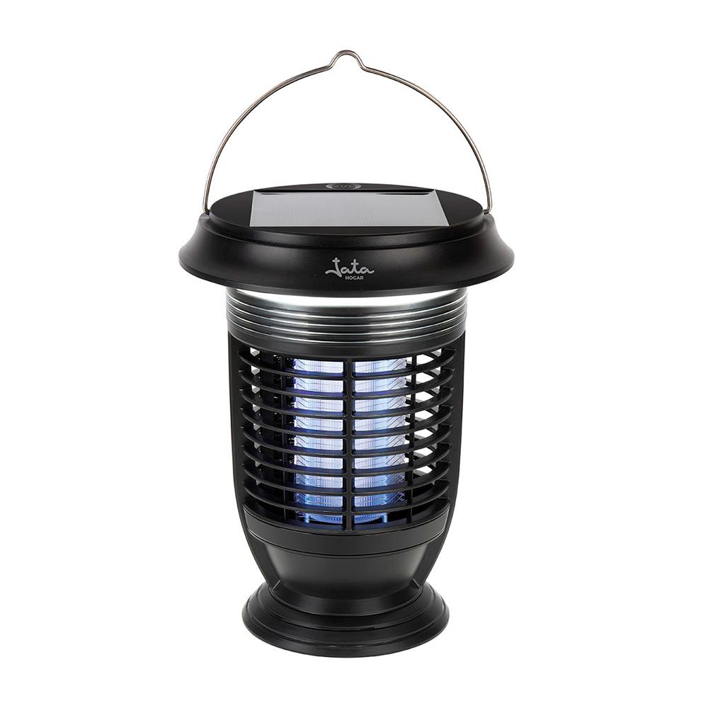 Jata Hogar Lámpara Solar Elimina Insectos 40 m², Exterior/Interior, USB, 4 LED UV, Autolimpieza