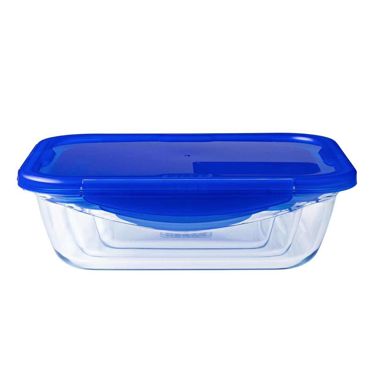 Pyrex Recipiente Rectangular Cook&Go Vidrio de Borosilicato 1,7 L con Tapa Hermética Apto Horno Microondas Congelador 26x19,5x7,7 cm