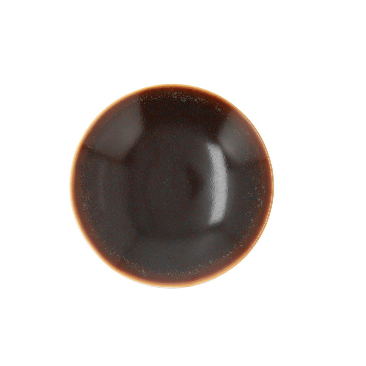 Ariane Plato Hondo Porcelana 20 cm Marrón Modelo Decor Reforzado Profesional, Apto Lavavajillas, Microondas, Horno 170ºC, Resistente Choque Térmico