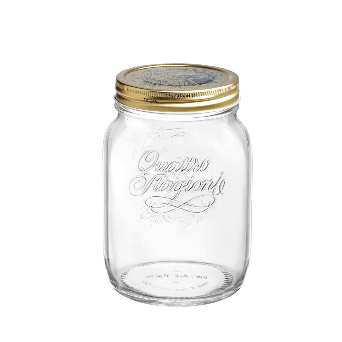 Bormioli Rocco Tarro de Conserva Quattro Stagioni Vidrio 200 cL con Tapa de Rosca Apto Lavavajillas Frigorífico Fabricado en Italia