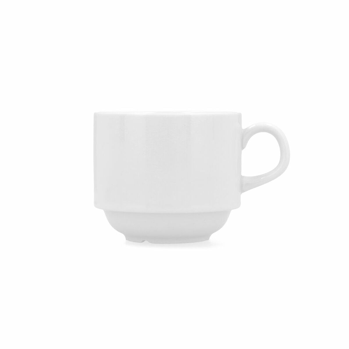 Bidasoa Taza de Porcelana Glacial 25 cL Pack de 6 Unidades Blanco - Resistente, Apilable, Hostelería, Apta Lavavajillas y Microondas