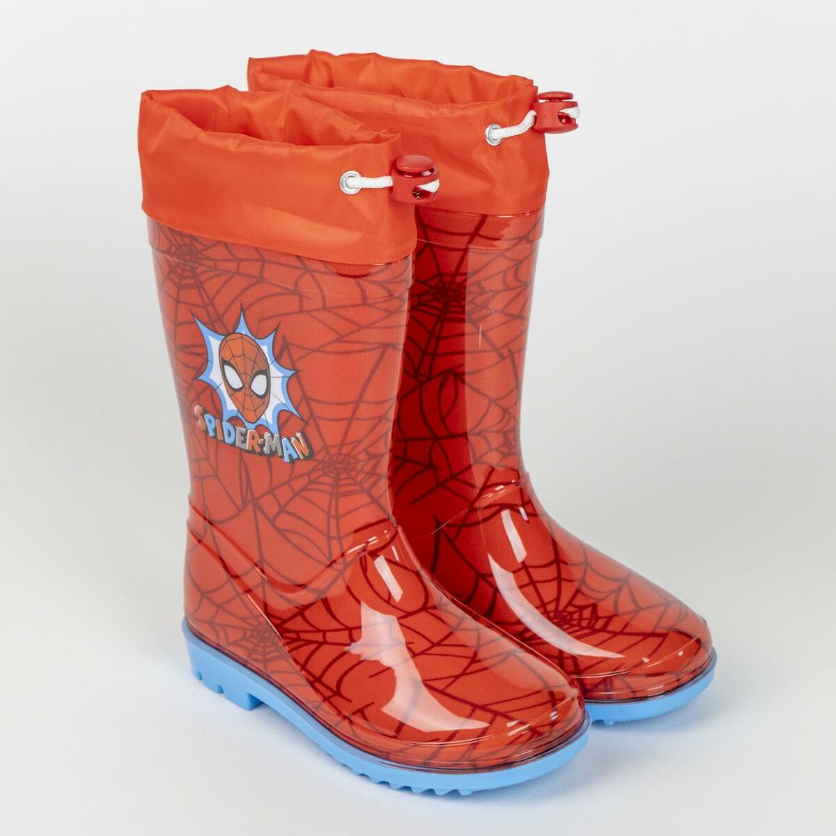 Cerdá T024 Botas de Lluvia Infantiles de PVC Rojas con Diseño Spiderman, Impermeables, Ideales para Niños 3+ Años, Talla 24