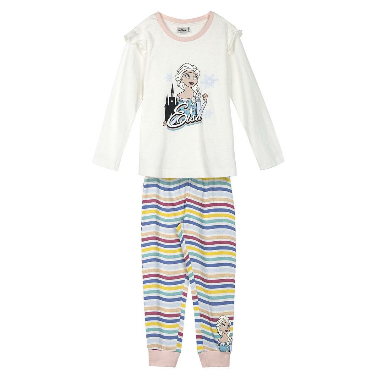Cerdá Pijama largo de punto Single Jersey con diseño Frozen, talla 3 años, color beige