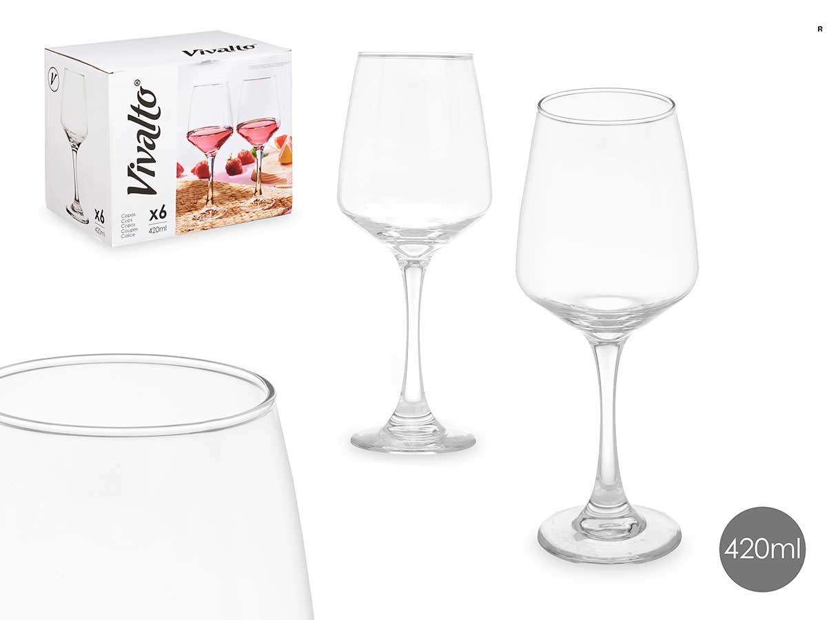 Vivalto Copa Cónica 420 ml Vidrio Transparente 9x22x9 cm (24 Unidades)