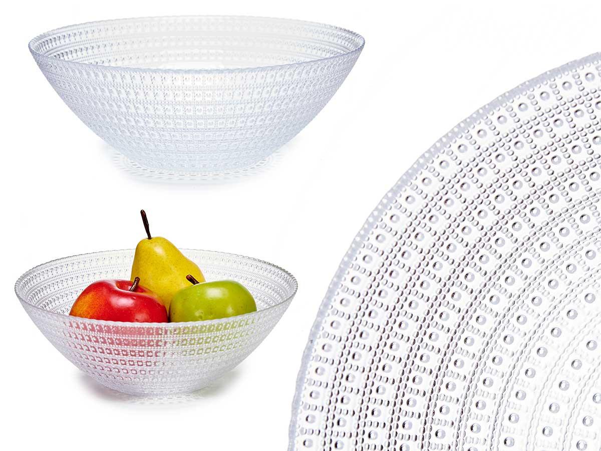 Vivalto Bowl Cristal Allure 25 cm - Vidrio Transparente, Apto para Lavavajillas (6 Unidades)