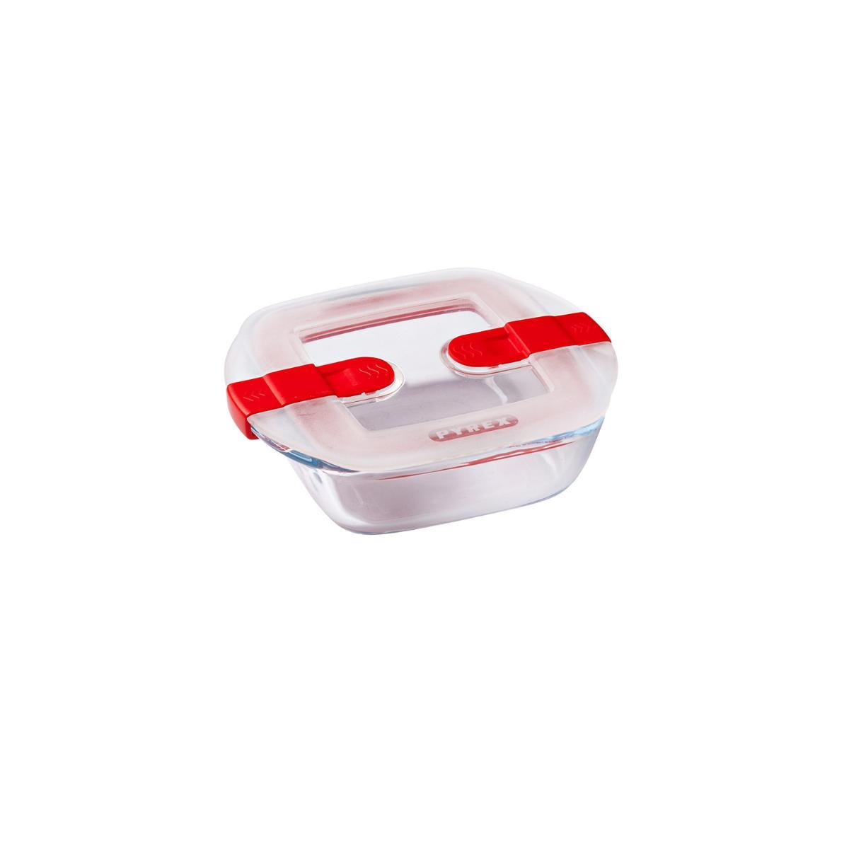Pyrex Cook&Heat Hermético Cuadrado Vidrio Borosilicato 0,35 L - 15x12x4 cm Apto Horno Microondas Congelador Lavavajillas