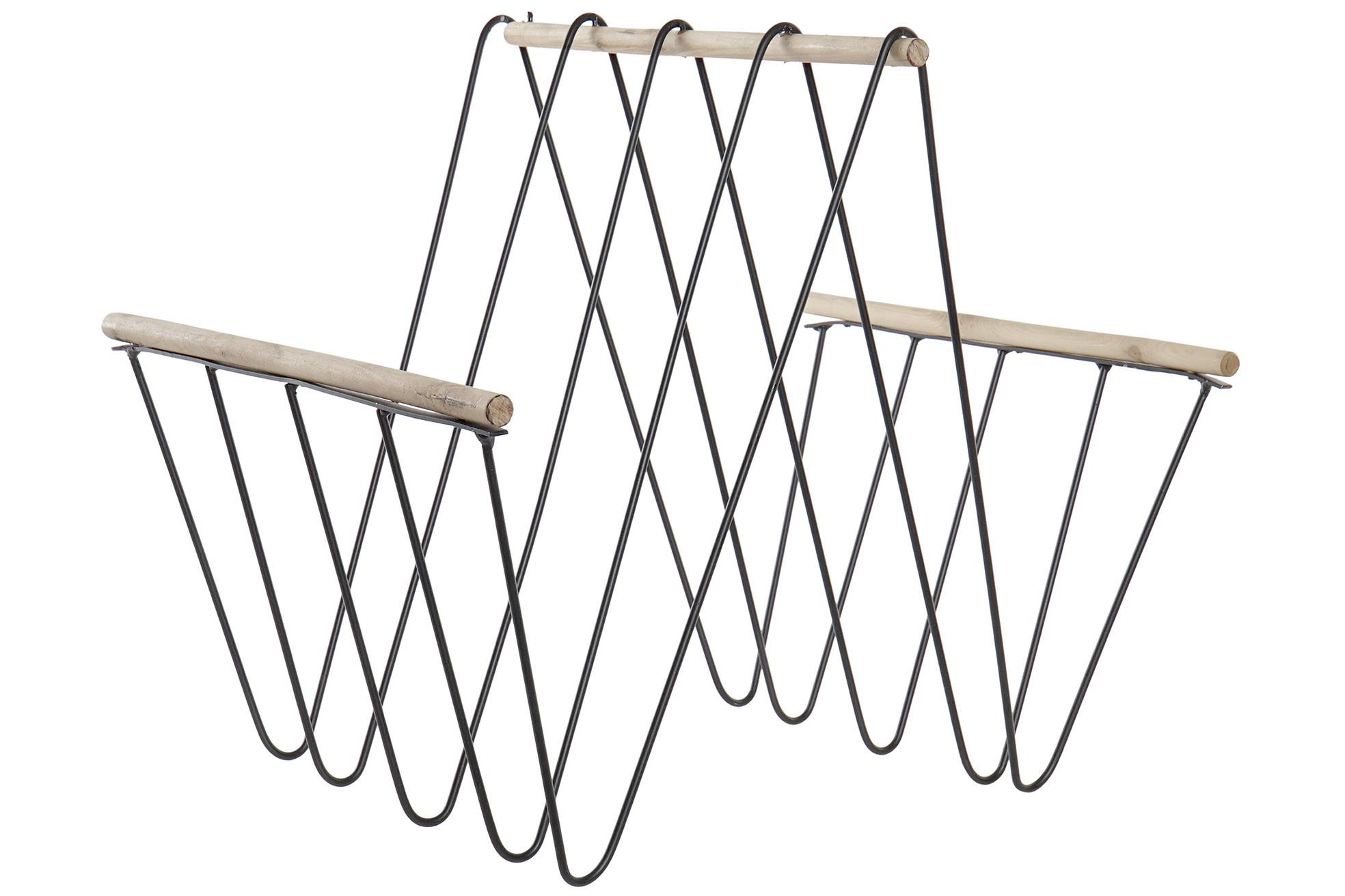 DKD Home Decor Revistero Estilo Loft Vintage de Hierro y MDF Negro 31x41x36 cm