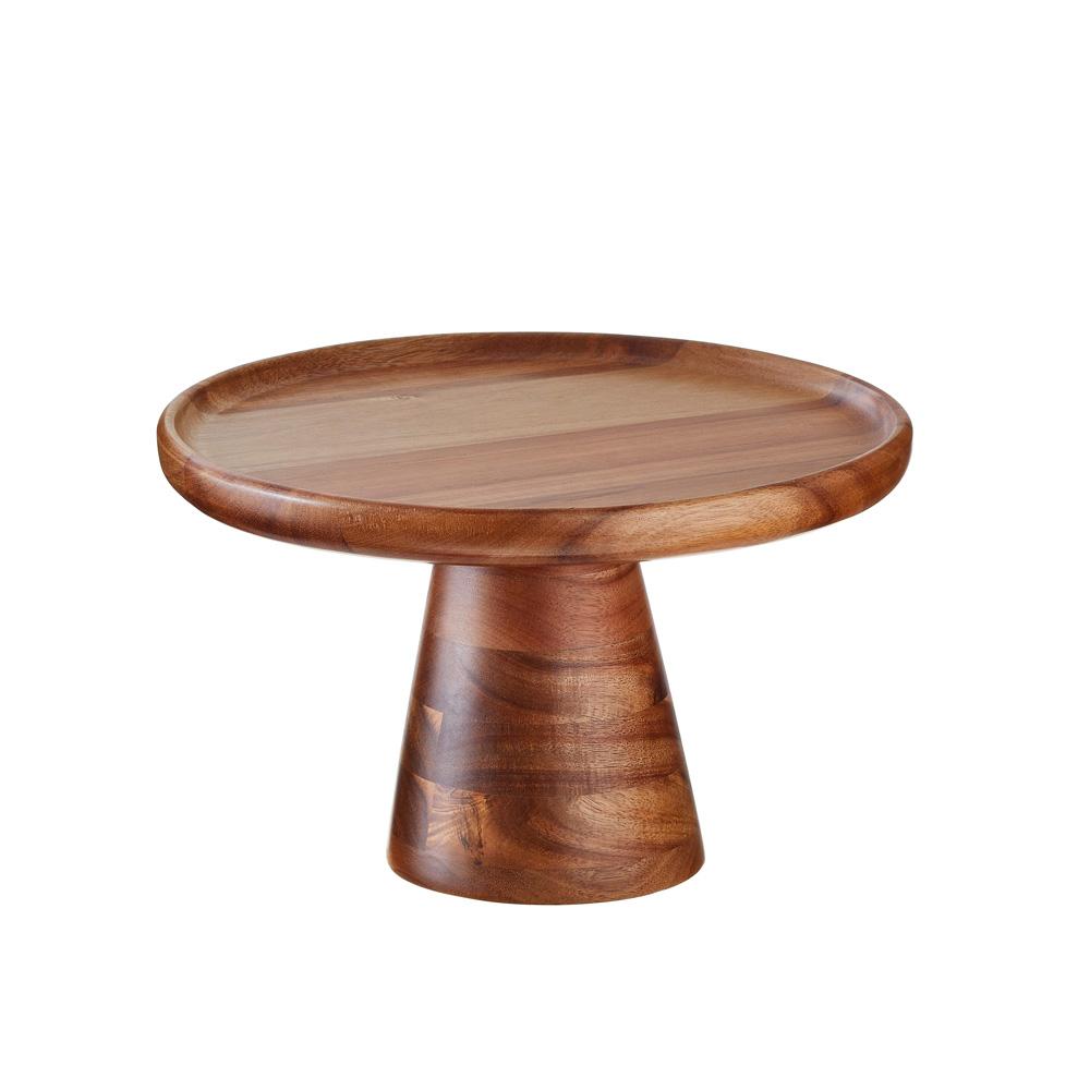 Leone Pastelera de Madera de Acacia Redonda 30 cm Diámetro 15 cm Altura - Colección Acacia