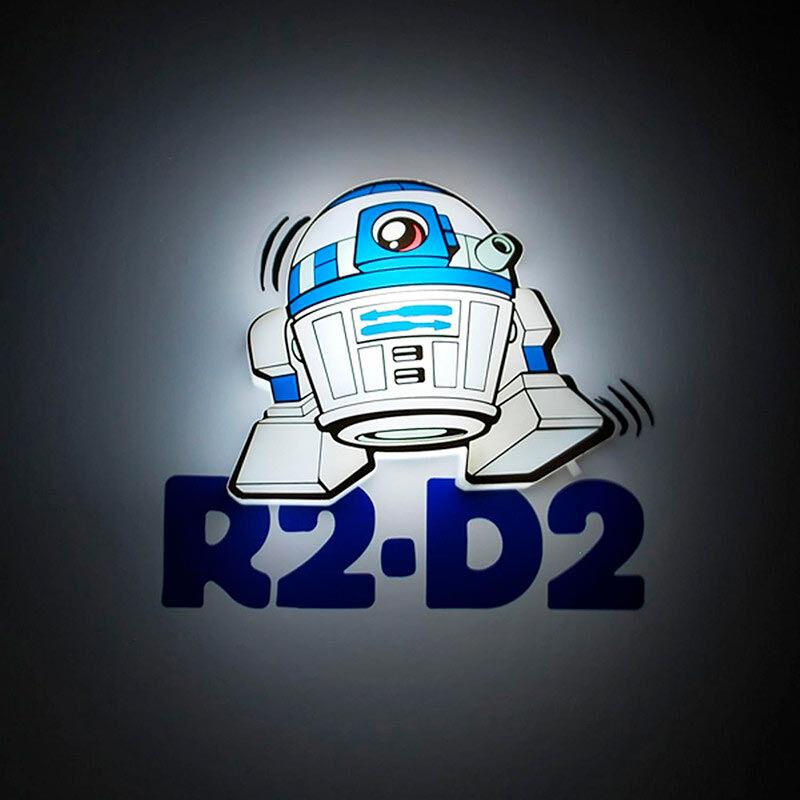 3D Light FX Lámpara 3D mini R2-D2 Star Wars LED decorativa – No se calienta al tacto, pilas AAA