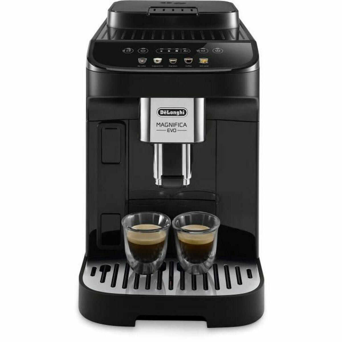 De'Longhi ECAM290.61.B Magnifica Evo Cafetera espresso con molinillo integrado, sistema de leche, panel táctil, bebidas personalizables, Negro