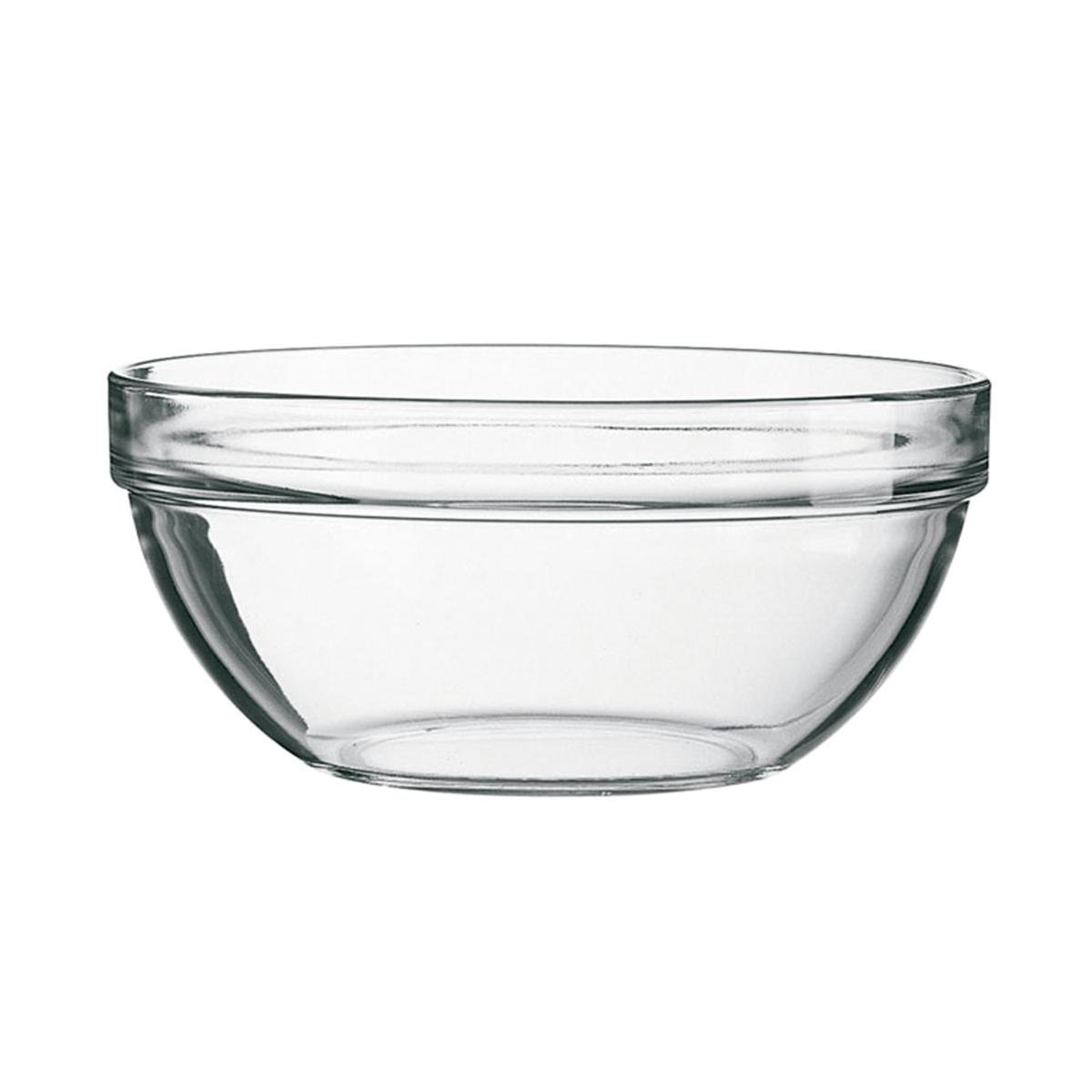 Arcoroc Ensaladera de Vidrio Transparente Apilable de 23 cm - Bol Multiusos para Ensaladas, Frutas y Postres | Ahorro de Espacio