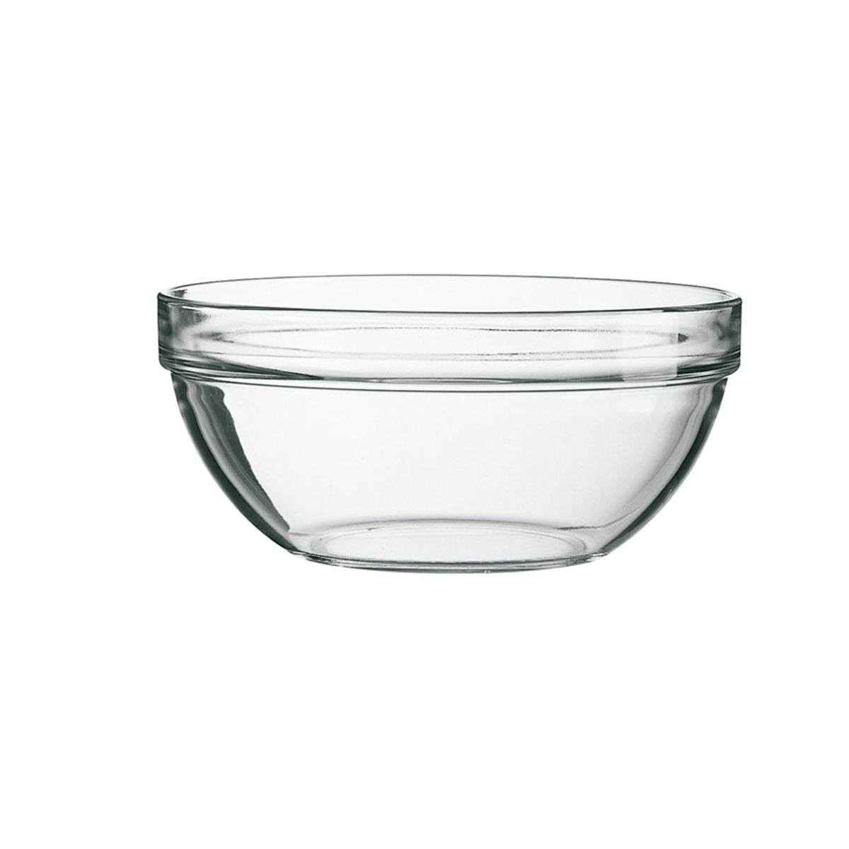 Arcoroc Ensaladera de Vidrio Apilable de 20 cm Transparente, 1 pieza