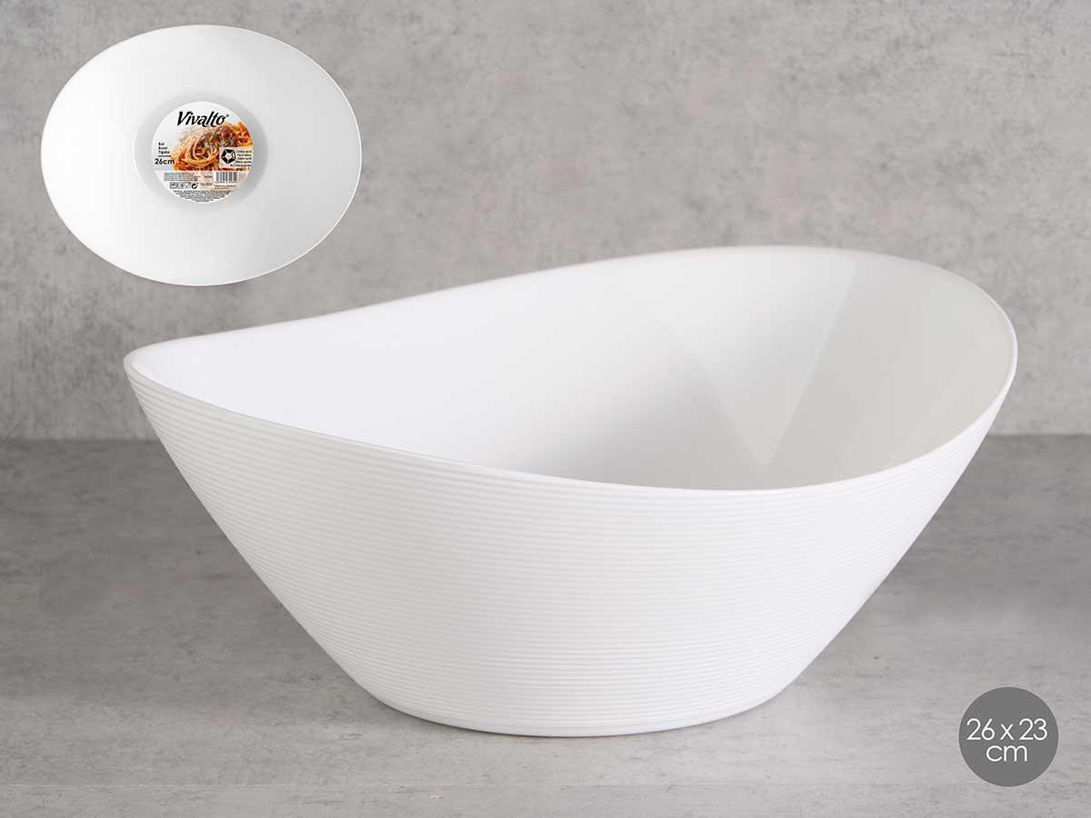 Vivalto Bol Opal Grande 26 cm - Vidrio Opal Blanco - 25x23x10 cm (18 Unidades)