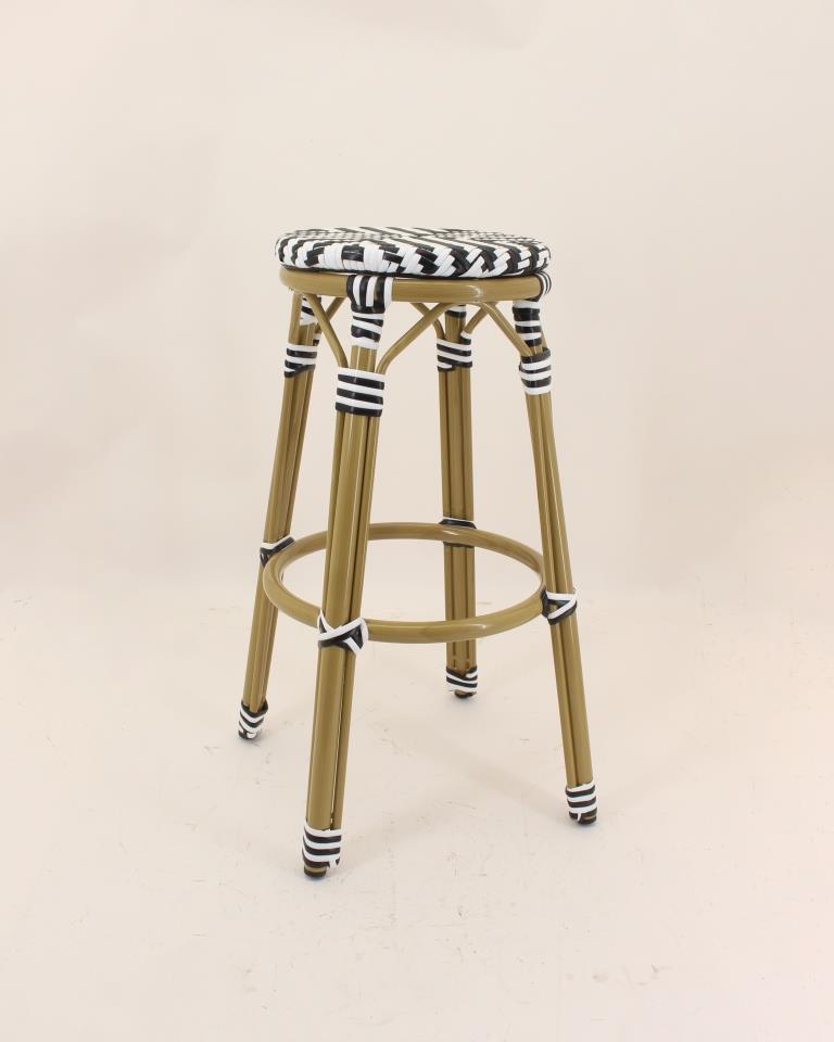 Taburete Home ESPRIT Bicolor Metal ratán sintético 39,5 x 39,5 x 74,5 cm