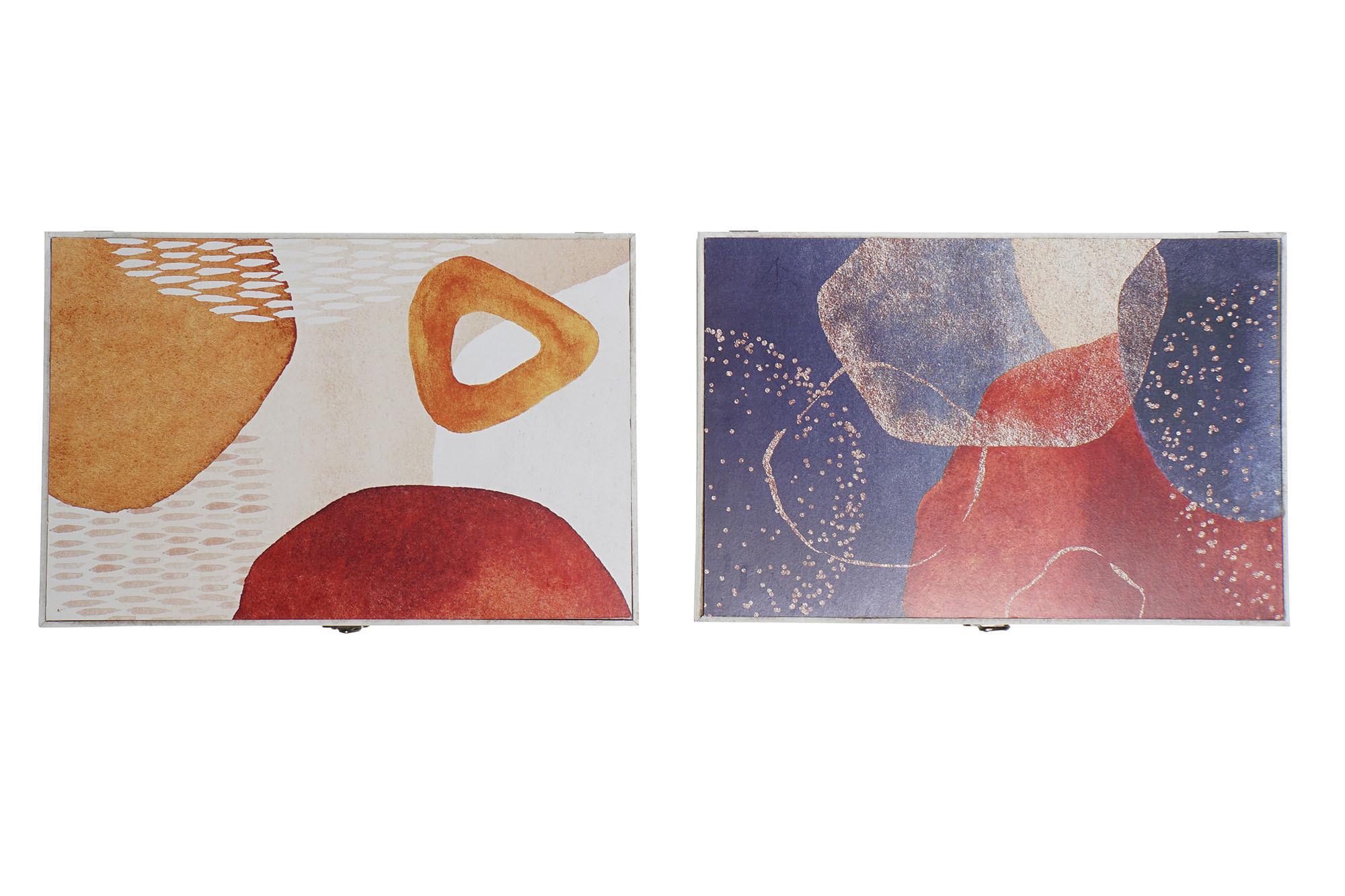 DKD Home Decor Tapa Contador Moderno MDF Multicolor 46.5 x 31.5 x 6 cm (2 Unidades)